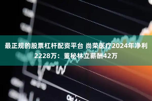 最正规的股票杠杆配资平台 尚荣医疗2024年净利2228万：董秘林立薪酬42万